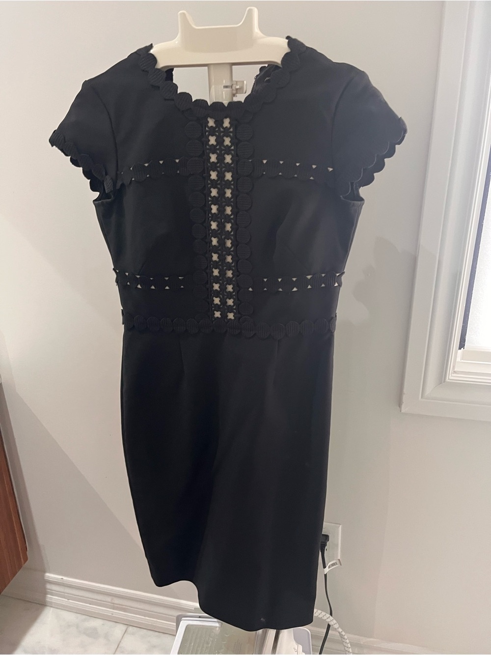 Black Scalloped Sheath Dress